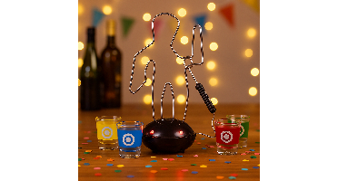 Hot Wire Drankspel - Inclusief 4 Shotglazen - 19x10x23 cm