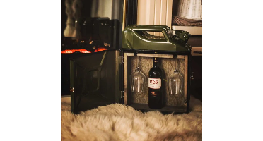 Jerrycan Wijn Bar - Groen - Incl. 2 Wijnglazen