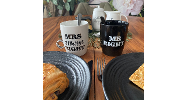 Porseleinen mokken Mr Right & Mrs Always Right