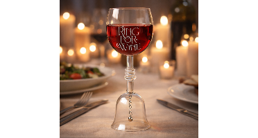 Wijnglas met tafelbel - 400 ml - 22 cm hoog