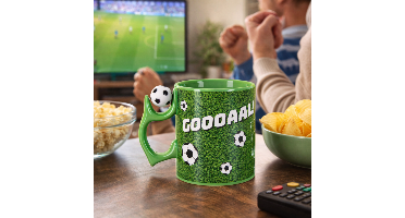 Voetbal Mok met Spinner Handvat - Keramiek - 350 ml