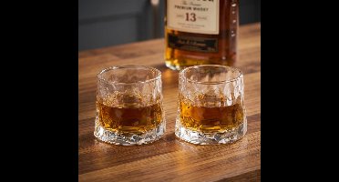 Whisky glazen 'on the rocks'