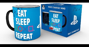 Playstation Heat Change Mug - Eat Sleep Repeat