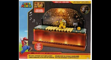 Super Mario Action Figure Deluxe Bowser Battle Playset