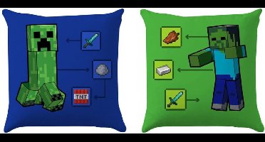Minecraft Cushion - Creeper & Zombie
