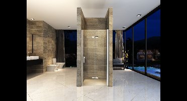 Sanifun Wiesbaden vouwbare nisdeur 800x2020 rechts 8mm NANO glas.