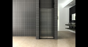 Sanifun Skyline schuifbare nisdeur 1300x2000 mat-zwart 8mm NANO.