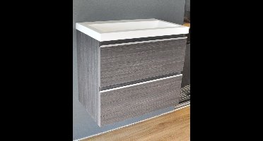 Sanifun Wiesbaden onderkast 60cmx36cm zo.wastafel houtn. grijs.