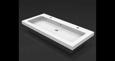 Sanifun Wiesbaden keramische meubelwastafel 100x46 2 kr.gaten.