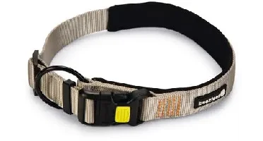 Beeztees hondenhalsband Parinca premium nylon 60-65x3cm licht grijs
