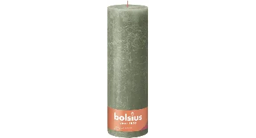Bolsius stompkaars rustiek shine 10x30cm fresh olive