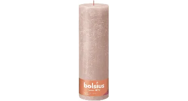 Bolsius stompkaars rustiek shine 10x30cm misty pink