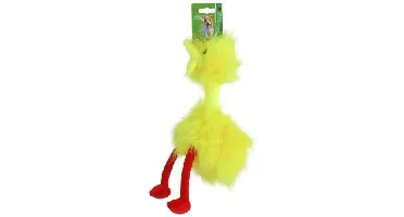 Boon Fluffy Bird hondenspeeltje geel & rood 35cm