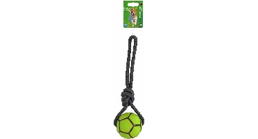 Boon touwlus voetbal hondenspeeltje groen 8cm