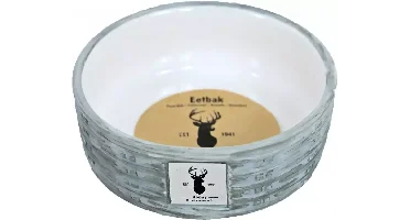 Boony "Est 1941" eetbak steen wicker grey, 12 cm