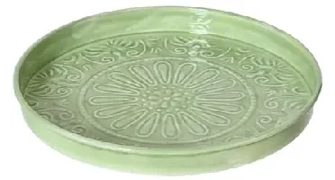 Decoris decoratiebord ijzer rond 32x3cm zacht groen