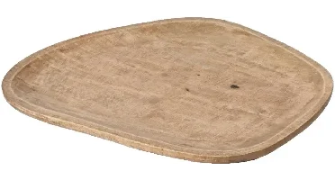 Decoris decoratiebord mangohout ovaal 46x37x1.5cm bruin