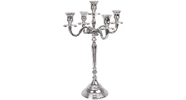 Decoris kandelaar aluminium 4-arms 28x40cm zilver