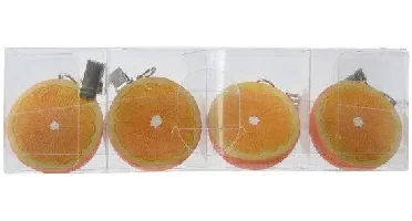 Decoris tafelkleedgewicht polyresin sinaasappel 5x5x3cm oranje