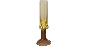 Decoris vaas glas deco 9x25.5cm bruin