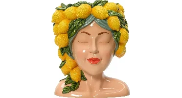 Decoris vaas polyresin citrus 19.5x17x23cm multi