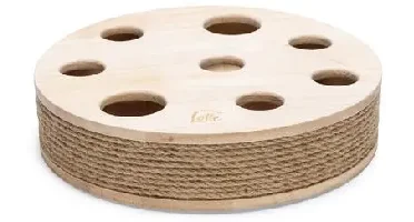 Designed by Lotte kattenspeelgoed Raya hout 31x31x7cm bruin