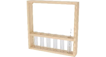 Esschert Design reageerbuiswandhanger L - 6 Glazen Buisjes