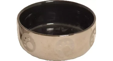 Katteneetbak royal Ø 13 cm, zilver/zwart