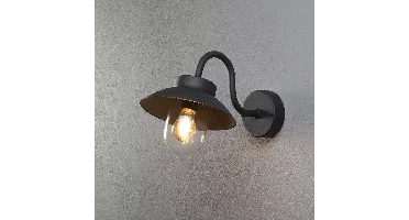 Konstsmide Vega Wandlamp mini Zwart h24.5cm