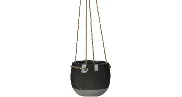 Mica Decorations Resa hangpot rond 16,5x13,5cm donkergrijs
