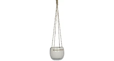 Mica Decorations Resa hangpot rond 16,5x13,5cm wit