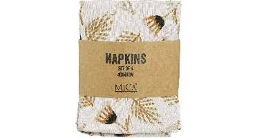 Mica Decorations servet lidia 40x40cm beige 4 stuks