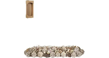 Mica Decorations theelichthouder dennenappel hanley 54x16.5x10cm wit
