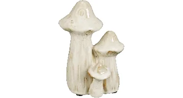 Mica Decorations vaas keramiek paddestoel 12.5x9x17cm off white