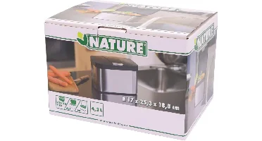Nature keukencompostbak rvs 25.3x18.8x17cm