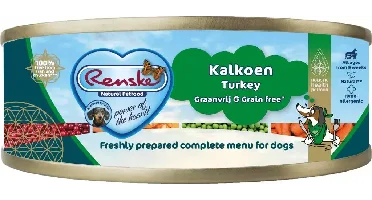 Renske hondenvoer vers kalkoen graanvrij 95g