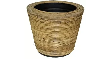 Rotan Drypot Streep plantenmand grijs 32x23cm