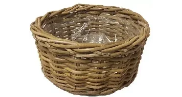 Rotan Round plantenmand 30x30x14cm