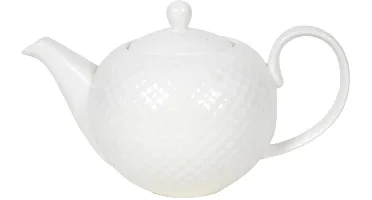 Theepot porselein diamant 25x15x14cm wit