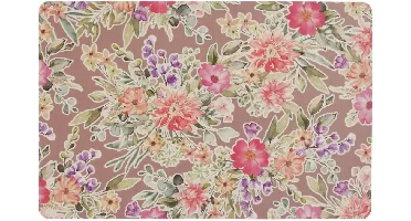 Unique Living placemat flowers 28.5x43.5cm taupe