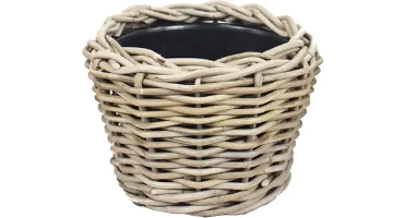 Van der Leeden Drypot Rattan 24x18cm Grijs
