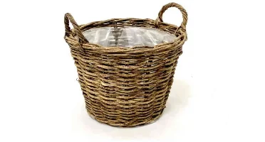 Van der Leeden Mandwerk BV bloemenmand plantaardig d35h25cm brown