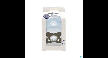 Difrax Fopspeen Natural 0-6m 2pack Blauw/grijs