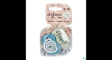 Difrax Fopspeen Dynamic Botanic Blue&green 6-18m 2