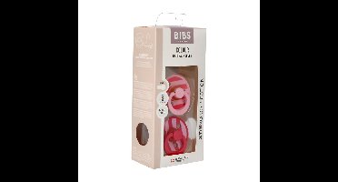 Bibs 2 Fopspeen Studio Duo Block Baby Pink