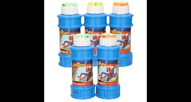 10x Disney Spiderman bellenblaas flesjes met bal spelletje in dop 175 ml voor kinderen