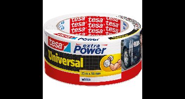 1x Tesa ducttape Extra Power universeel wit 25 mtr x 5 cm klusbenodigdheden