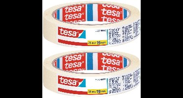 2x Afplaktape/schilderstape 19 mm x 25 m