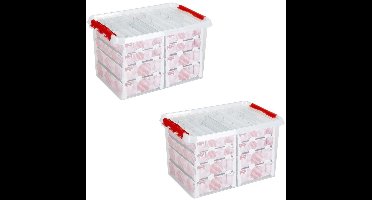 2x Kerstballen/kerstversiering opruimen opbergboxen 116 kerstballen
