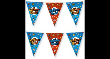 2x paperdreams vlaggenlijn - welkom thuis feest- 10m - diverse kleuren - folie